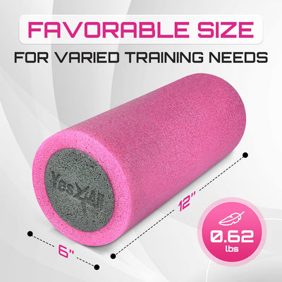 Yes4All High-Density EPP Round Back Roller Foam, Exercise Foam Roller for Yoga, Pilates & Stretching - 12, 18, 24, 36 inch