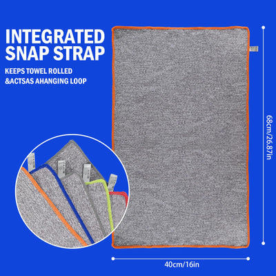 Microfiber Quick Dry Gym Towel, Silver ION Odor-Free Absorbent Fiber, Fast Drying, Men & Women Workout Gear for Body Sweat, Working Out, Towels (Grey, 5Pack - 16 * 27Inch)