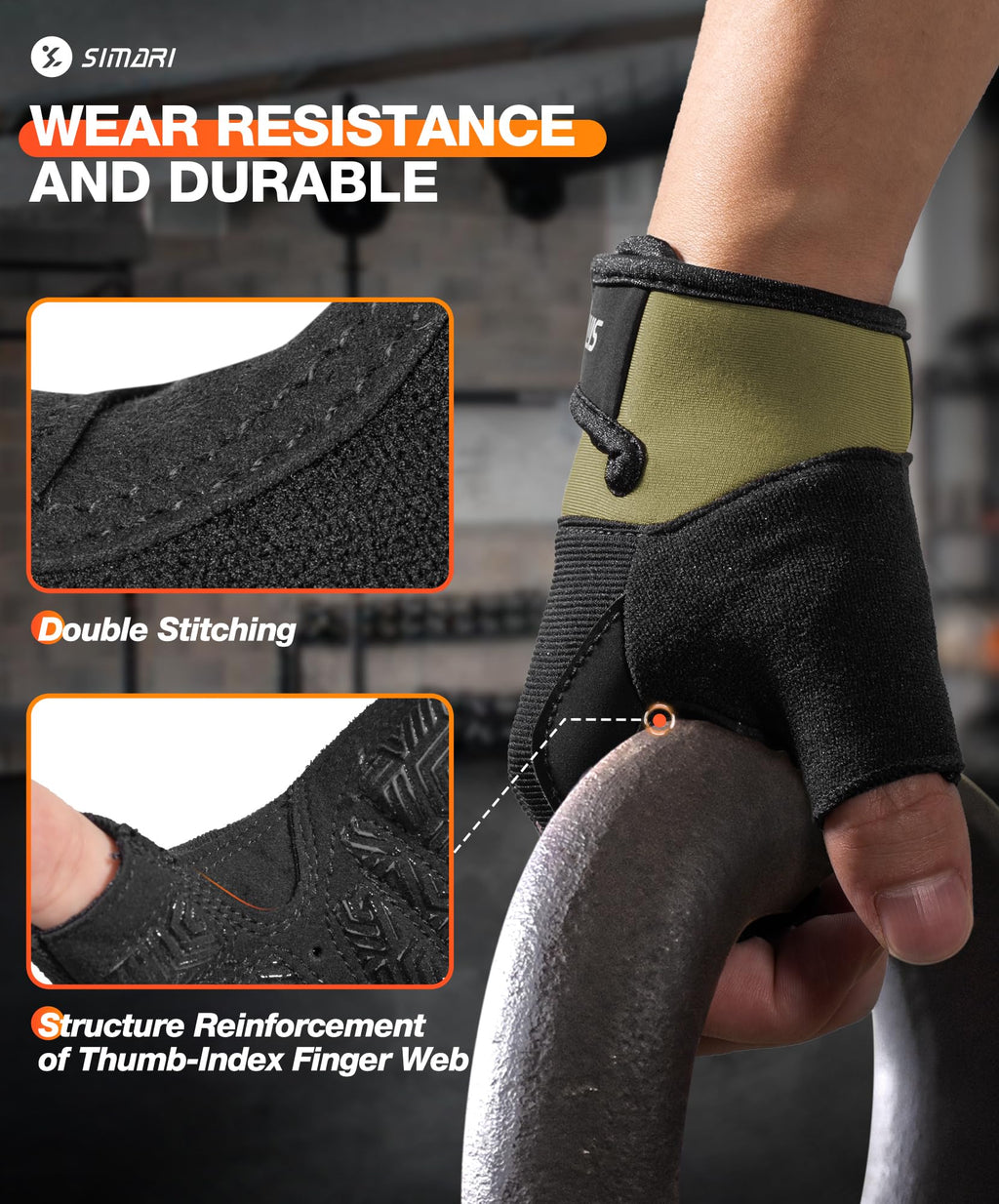 SIMARI Breathable Workout Gloves for Men & Women, Weight Lifting Gloves with Padded, Grip, Full Palm Protection, Gift for Gym Exercise, Cycling, Weightlifting Training, Fitness, Black, Pink, Size