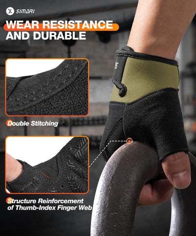 SIMARI Breathable Workout Gloves for Men & Women, Weight Lifting Gloves with Padded, Grip, Full Palm Protection, Gift for Gym Exercise, Cycling, Weightlifting Training, Fitness, Black, Pink, Size