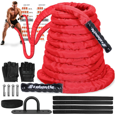 Battle Rope 1/1.26/1.5/2 Inch Diameter,Pink 30FT/40FT/50FT Exercise Workout Ropes for Home Gym Heavy Weighted Training Rope for Working Out