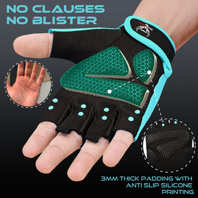 BEAST RAGE Workout Gloves for Men & Women - Fingerless Gym Gloves with Palm Protection, Breathable & Lightweight for Weightlifting, Cycling & Pull Up