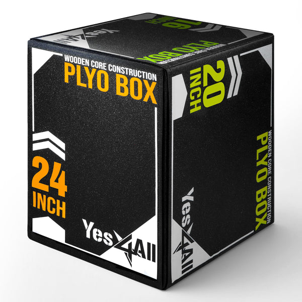 Yes4All 3-in-1 Soft-Padded Plyo Box With Wooden Core, Non-Slip Multi-Use Cushioned Plyometric Jump Box with Vinyl Cover for Jumping, Conditioning, Strength Training