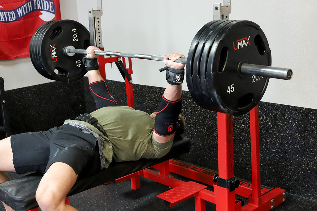 Gymreapers Elbow Sleeves for Weightlifting Powerlifting and Bench Press Support and Compression for Tendonitis Pain Relief 5mm Neoprene Training Gear for Men and Women