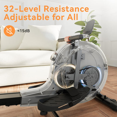 Superun Rowing Machines for Home, Magnetic Rowing Machine with 32 Levels, Rower Machine of Quiet Resistance & 300LBS Weight Capacity, Row Machine with LED Monitor, App Supported and Comfortable Seat