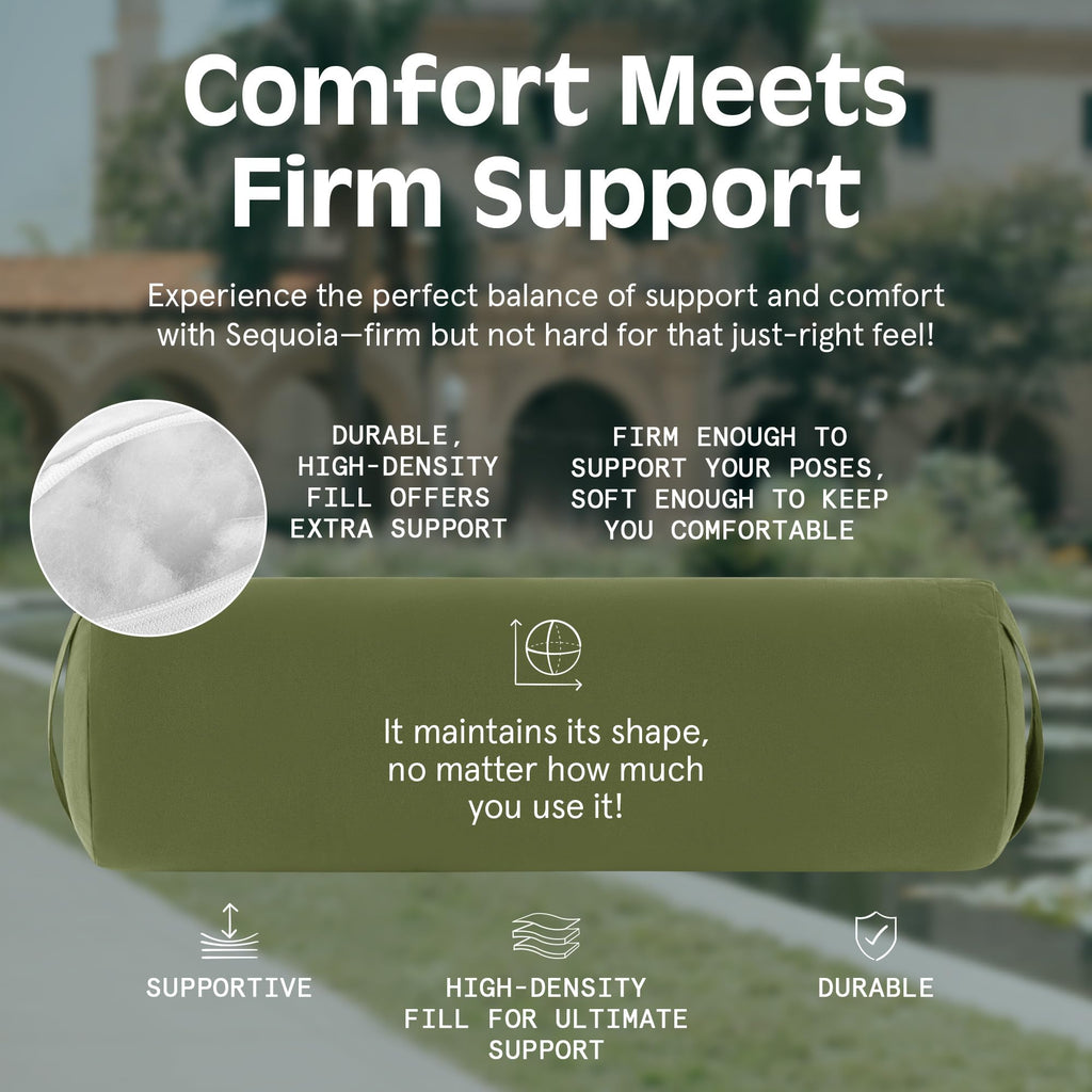 Retrospec Retrospec Sequoia Yoga Bolster Pillow - Meditation Cushion for Yoga Practices - Includes Machine Washable 100% Cotton Cover & Durable Carry Handle