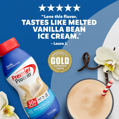 Premier Protein Shake, Chocolate, 30g Protein 1g Sugar 24 Vitamins Minerals Nutrients to Support Immune Health, 11.5 fl oz (Pack of 12)