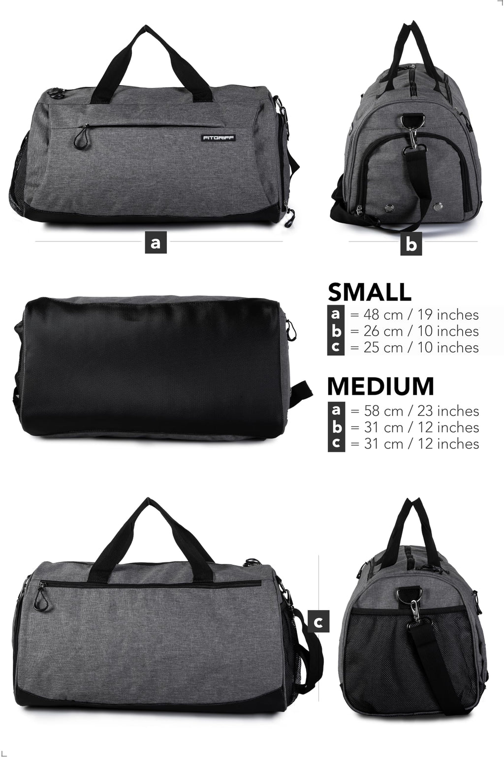 Fitgriff® Gym Bag for Men & Women with Shoe & Wet Compartment - Duffle Bag for Travel, Sports, Fitness & Workout