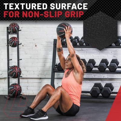 Lifeline Fitness Medicine Ball - Total Body Strength and Stability Training - Non-Slip, Light Bounce - Textured Surface - Durable - Home Gym Exercise Equipment