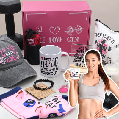 Coume 11 Sets Fitness Gifts for Women Cross Gifts Pink Workout Presents Country Christmas Gym Marathon Running Presents(Cute Style)