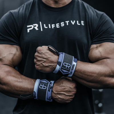 Heavy Duty Premium Wrist Wraps, More Elasticity, Reinforced Stitching, Extra Wide Strap, Strong Thumb Loop, Larry Wheels Weightlifting Wraps