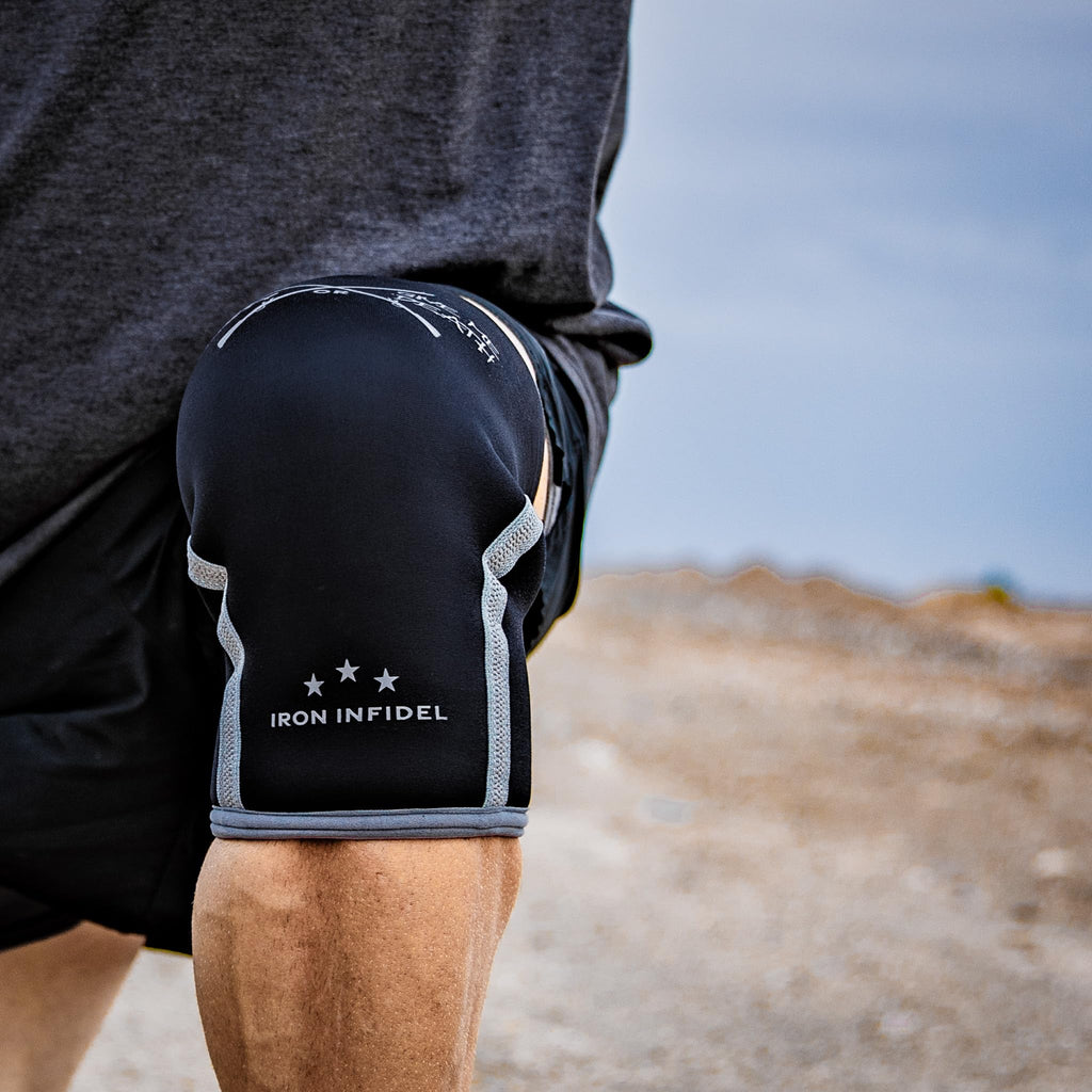 Knee Sleeves for Weightlifting & Powerlifting (7mm Pair) For Men & Women - Knee Wraps for Weight Lifting, Squats, Fitness, Gym Workout, Crossfit - IPF Approved Knee Compression Sleeve Support