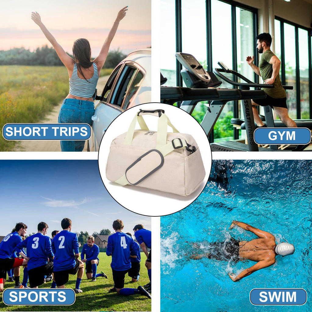 14 inch Small Gym Bag for Women & Men, Mini Duffel Bag for Travel Sports Lightweight Carry On Bag (Light Green)