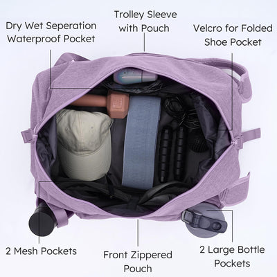 Gym Bag for Men with 2 Upgraded Bottle Holders Convertible Duffle Bag and Gym Backpack Waterproof Sports Bags with Shoes Compartment and Wet Pocket - Black