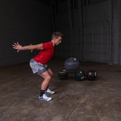 Body-Solid Heavy Rubber Medicine Ball - Non Bouncing Wall Balls for Strength Training, Weight Loss Workout, Core Exercise and Home Gym Fitness, Black