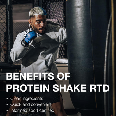 RAW Ready-to-Drink Protein Shake, Vanilla - RTD Protein Drinks with Grass-Fed Whey Protein Isolate for Post-Workout - Zero-Sugar & Gluten-Free Meal Replacement Drink & Breakfast Shake, 12 Fl Oz