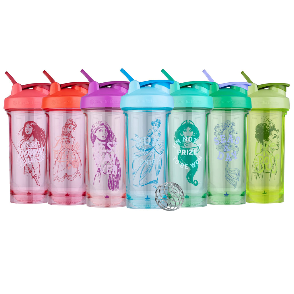 BlenderBottle Disney Princess Shaker Bottle Pro Series, Perfect for Protein Shakes and Pre Workout, 28-Ounce, Belle