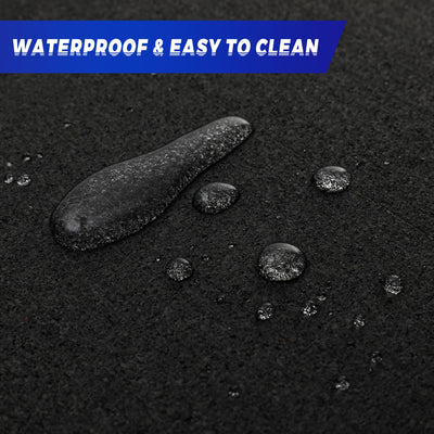 SUPERJARE 0.56'' Thick 12 Pcs 48 Sq Ft Rubber Top Exercise Equipment Mats, High Density EVA Foam Mats with Rubber Top, Interlocking Gym Flooring for Home Gym, Protective Workout Mat, Black/Grey