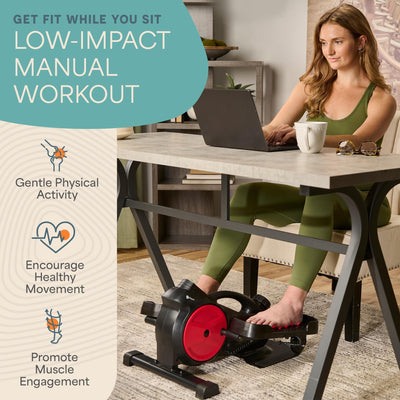 Lifepro Under Desk Elliptical Exercise Machine with or without Red Light, Seated Pedal Exerciser for Seniors & Adults, Quiet Elliptical Machine for Home or Office, Portable Leg Exerciser While Sitting