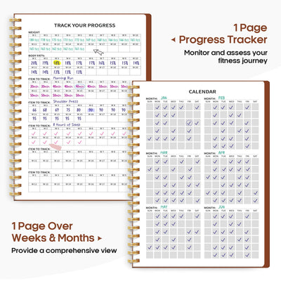 Fitness Workout Journal for Women & Men, A5(5.5" x 8.2") Workout Log Book Planner for Tracking, Progress, and Achieving Your Wellness Goals - Green