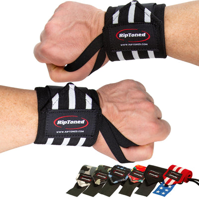 Rip Toned 18” Wrist Wraps - USPA Endorsed Wrist Straps for Weightlifting - Quality Wrist Support - Adjustable, Durable, Machine Washable - Gym Wraps for Powerlifting - for Men & Women