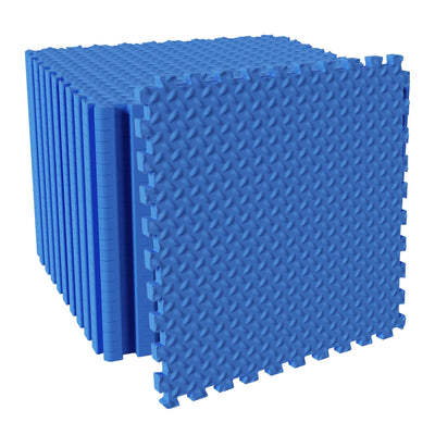 Fitvids Puzzle Exercise Gym Flooring Mat, 3/4" Thick High-Density EVA Interlocking Tiles, Workout Mat for Home Gym, Fitness Equipment, MMA, Gymnastics, 24-Piece Shock-Absorbing Exercise Mat (96 Sq Ft)