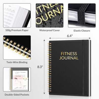 Fitness Journal Workout Planner for Women & Men, A5 (6.4" x 8.3") Workout Journal Log Book Planner Gift for Track Gym Essentials, Home Workouts, Track Progress, Achieve Wellness Goals, Pink
