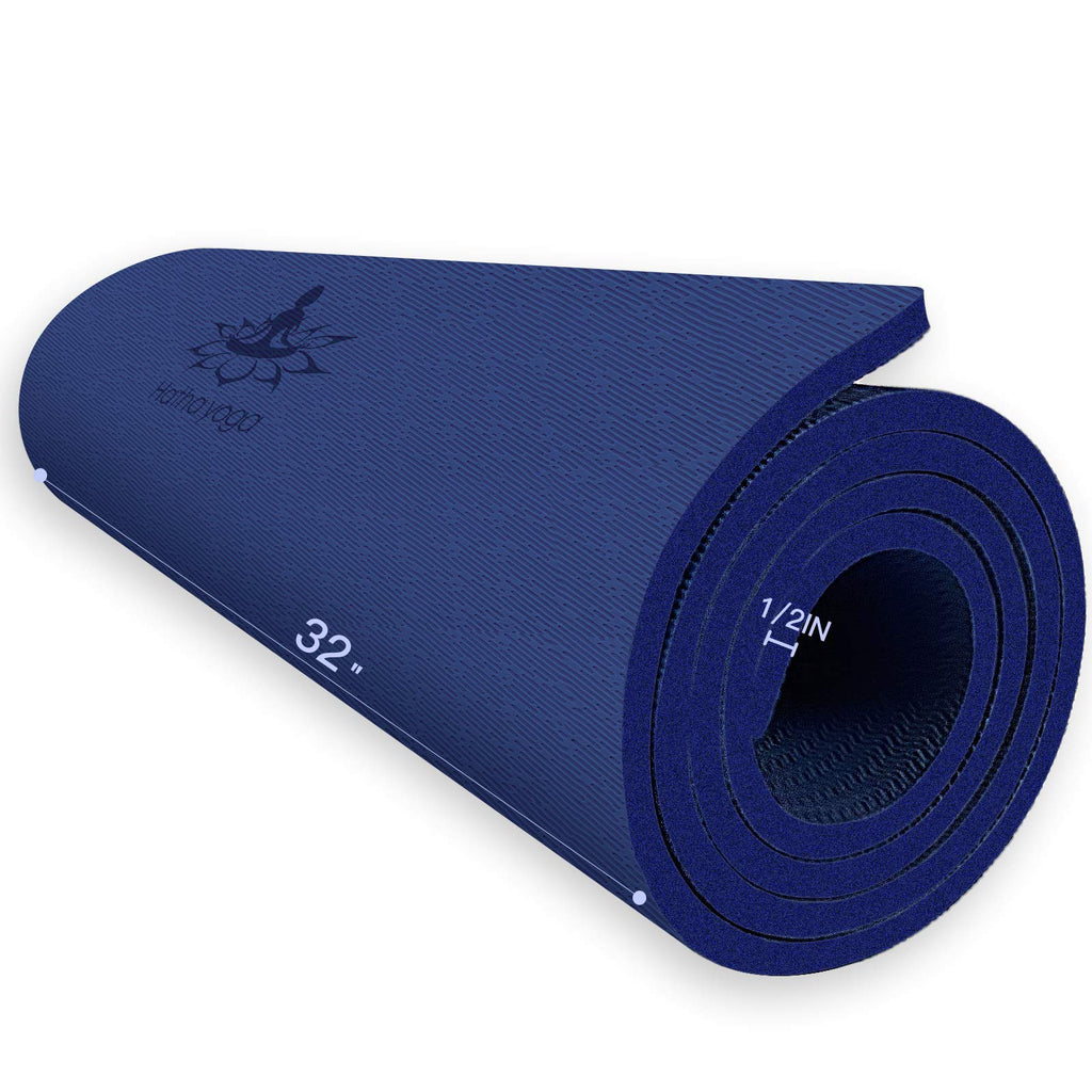 Hatha Yoga Extra Thick TPE Yoga Mat - 72"x 32" Thickness 1/2 Inch -Eco Friendly SGS Certified - With High Density Anti-Tear Exercise Bolster For Home Gym Travel & Floor Outside