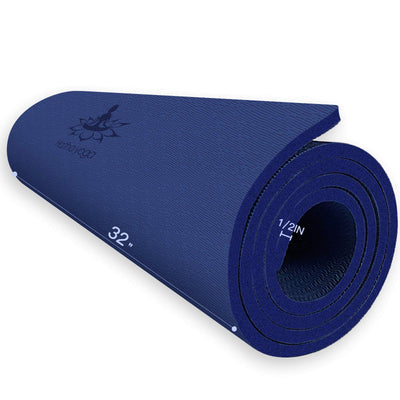 Hatha Yoga Extra Thick TPE Yoga Mat - 72"x 32" Thickness 1/2 Inch -Eco Friendly SGS Certified - With High Density Anti-Tear Exercise Bolster For Home Gym Travel & Floor Outside