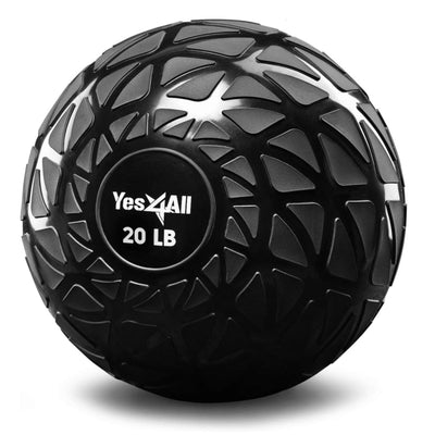 Yes4All Slam Balls, 10-40lb Weighted Ball Weight, Durable PVC Sand Filled Workout Dynamic Slam Ball for Core Strengthen