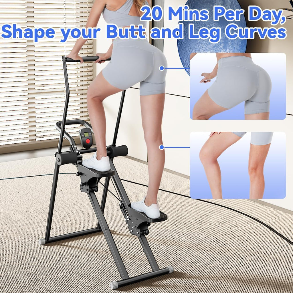 Stair Stepper & Ab Machine by SEWD, 2-in-1 Cardio Workout Equipment with Adjustable Handlebar & Large Pedals, 90% Pre-Assembled Fitness Equipment, Quickly Switch from Stepper to Abdominal Machine