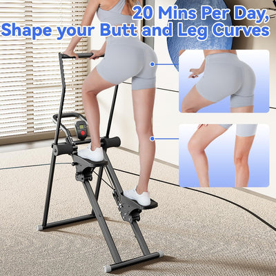 Stair Stepper & Ab Machine by SEWD, 2-in-1 Cardio Workout Equipment with Adjustable Handlebar & Large Pedals, 90% Pre-Assembled Fitness Equipment, Quickly Switch from Stepper to Abdominal Machine