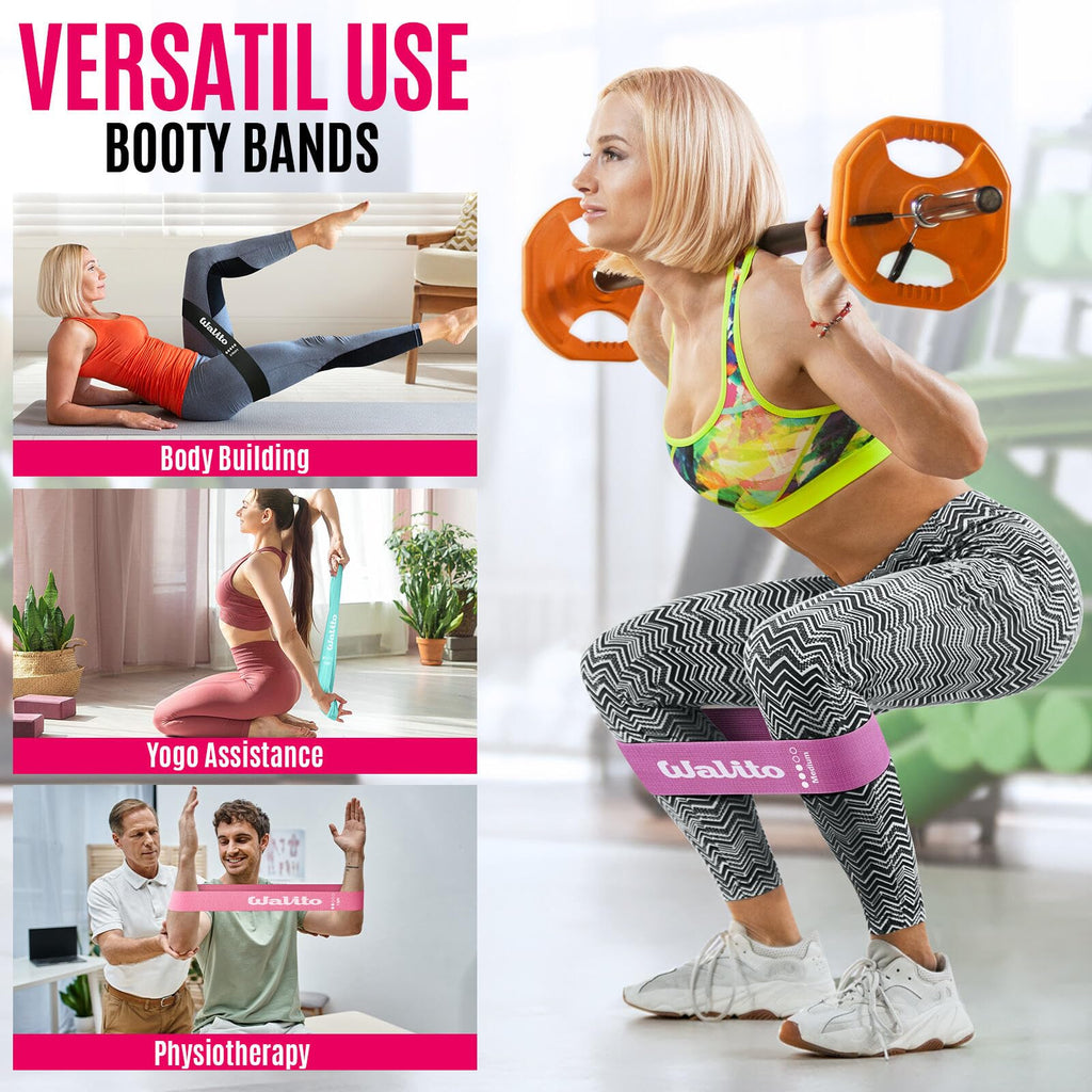 Fabric Resistance Bands for Working Out - Booty Bands for Legs -Glutes Training for Women and Men - Exercise Bands for Squats, Yoga, Physical Therapy -Home Gym Fitness