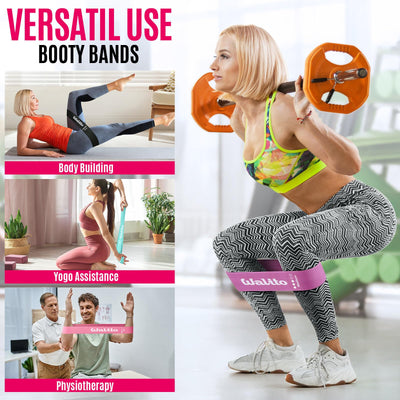 Fabric Resistance Bands for Working Out - Booty Bands for Legs -Glutes Training for Women and Men - Exercise Bands for Squats, Yoga, Physical Therapy -Home Gym Fitness