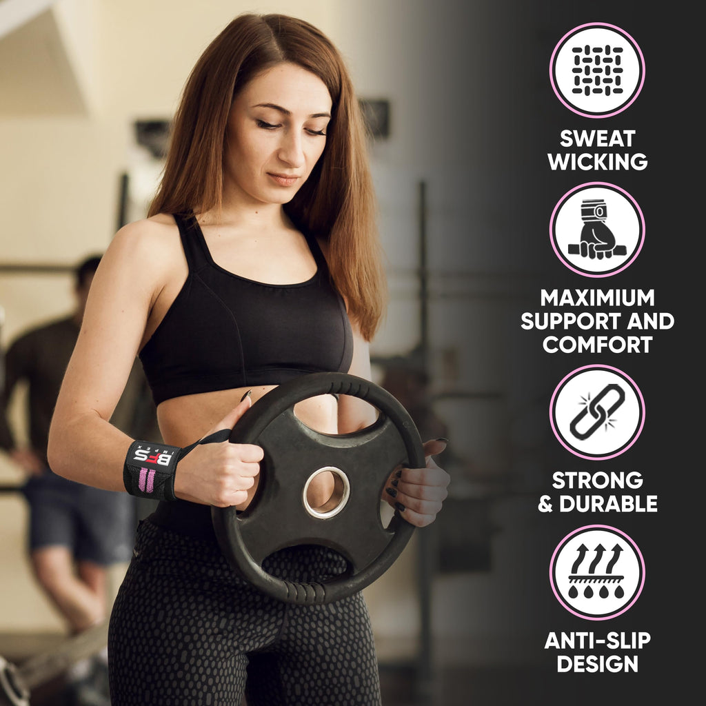 Wrist Wraps for Weightlifting,18” Premium Quality Wrist Straps for Weightlifting,Weight Lifting Wrist Wraps with Thumb Loop for Curls Dips,Powerlifting Weight Training Men Women