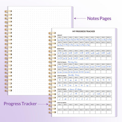 Fitness Journal Workout Planner for Women & Men, A5 (6.4" x 8.3") Workout Journal Log Book Planner Gift for Track Gym Essentials, Home Workouts, Track Progress, Achieve Wellness Goals, Pink