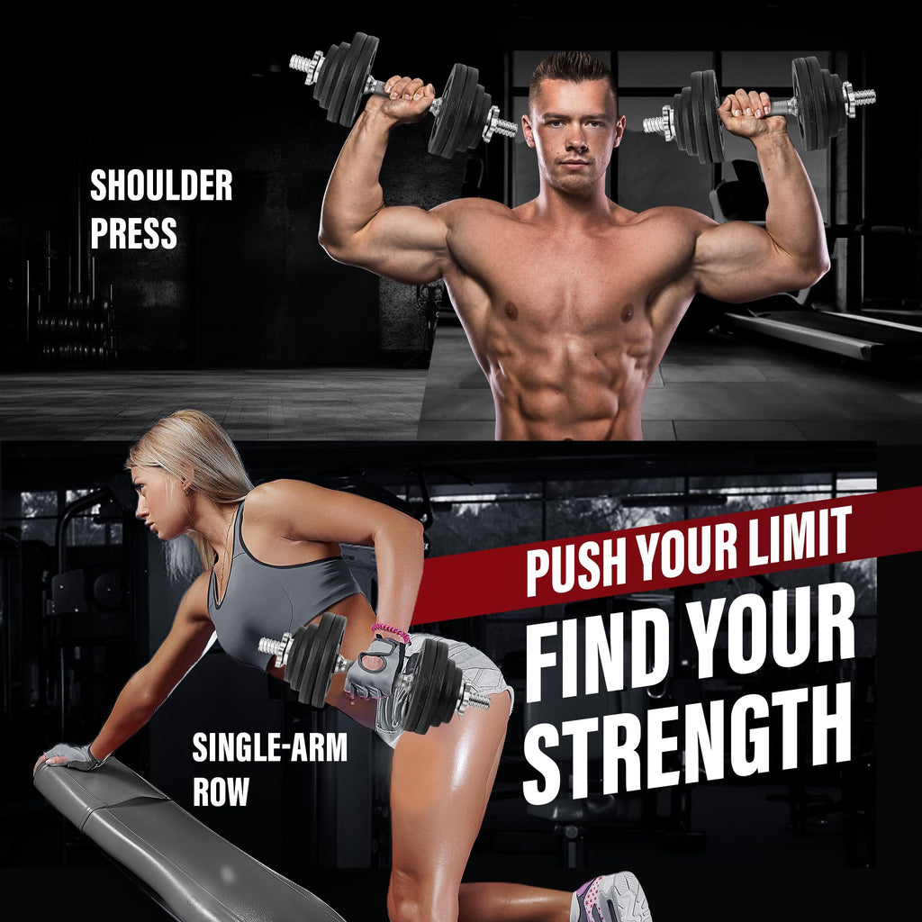 Yes4All Old School Adjustable Dumbbell Set with Weight Plates, Star Lock Collars/Connector, 40lbs to 200lbs Adjustable Weight Plates Set