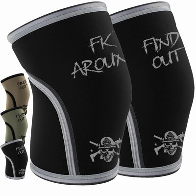 Knee Sleeves for Weightlifting & Powerlifting (7mm Pair) For Men & Women - Knee Wraps for Weight Lifting, Squats, Fitness, Gym Workout, Crossfit - IPF Approved Knee Compression Sleeve Support