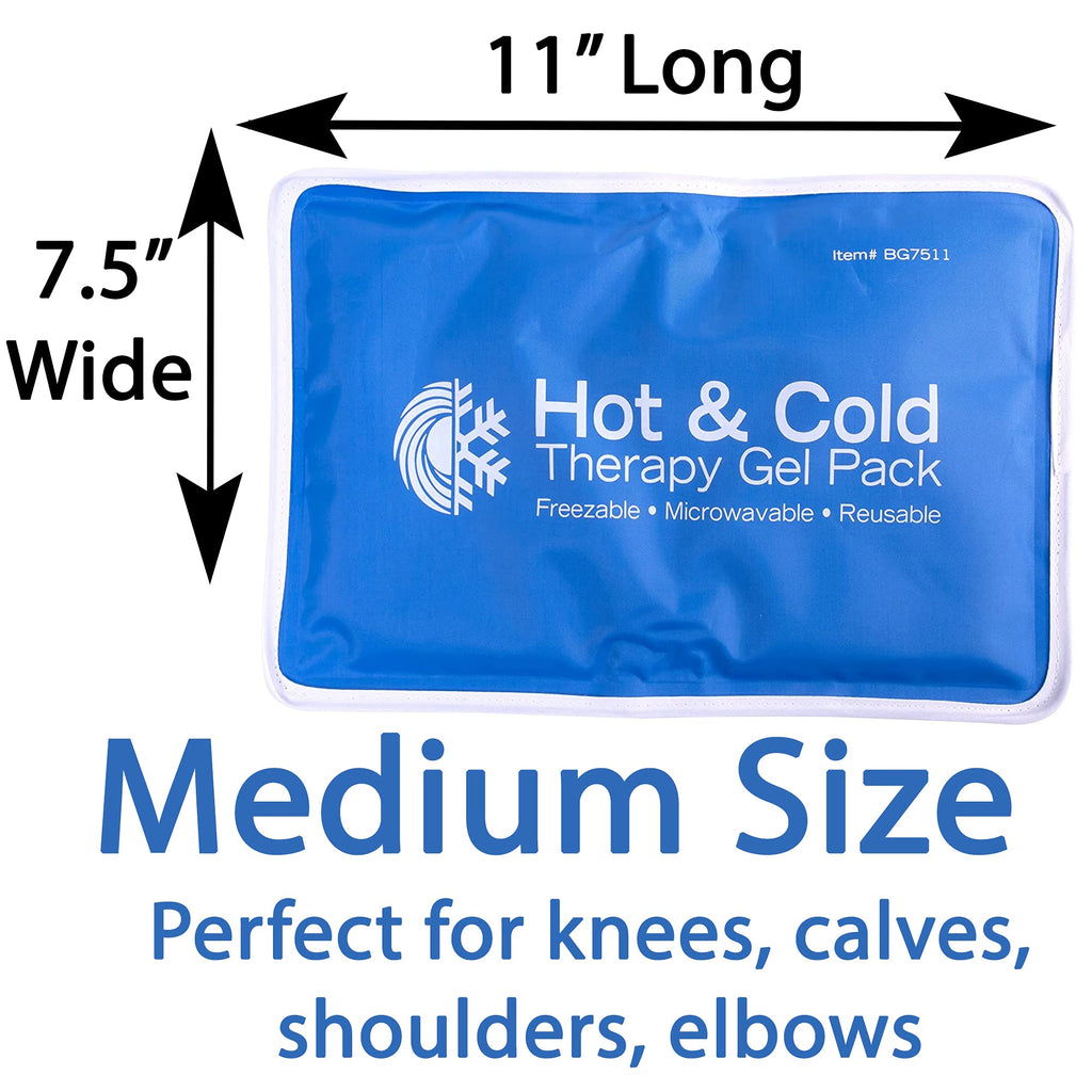 Roscoe Medical Gel Soft Flexible Ice Packs for Injuries, Reusable Freezer Hot and Cold Pack, Cold Compress & Cooling Gel Pad for Shoulder, Hip, Leg, Arm, Ankle & Foot Injury, 7.5 x 11 Inches, Medium