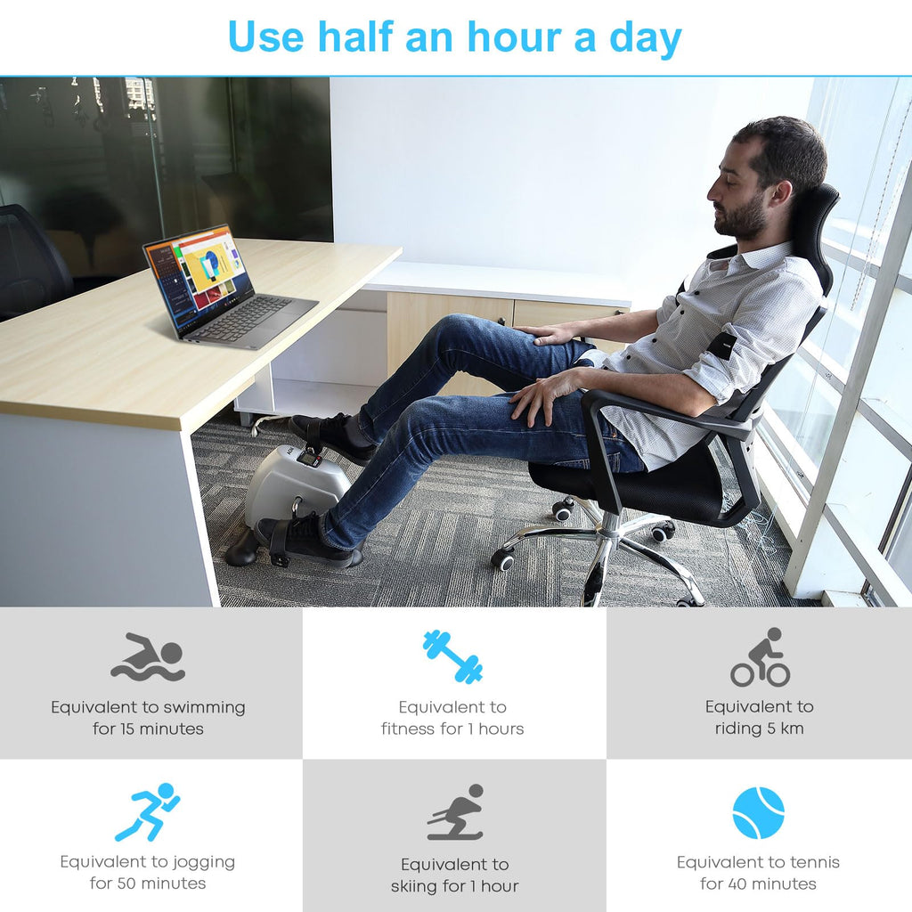 Mini Exercise Bike, AGM Under Desk Bike Pedal Exerciser Foot Cycle Arm & Leg Pedal Exerciser with LCD Screen Displays