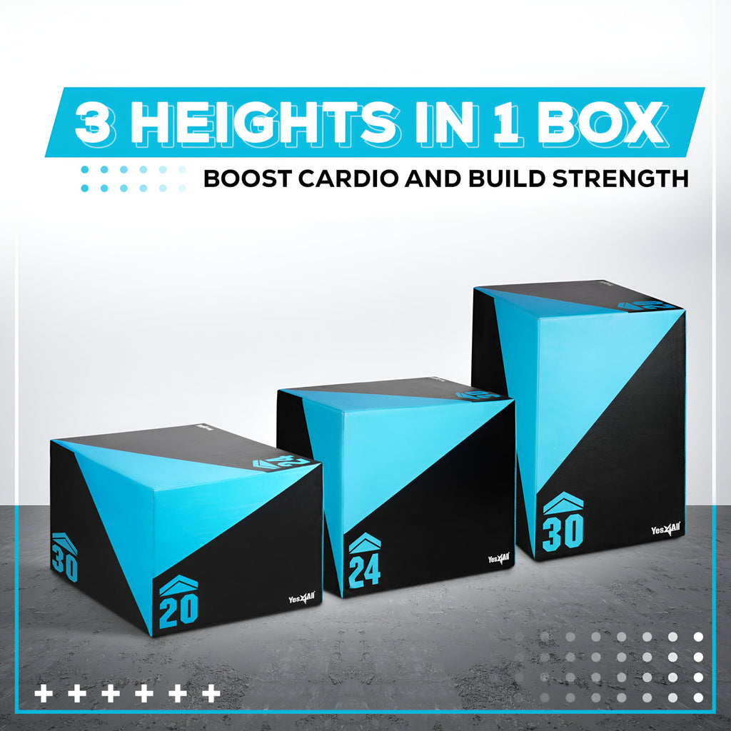 Yes4All 3 in 1 Foam Plyometric Jump Box for Training & Conditioning - Plyo Jump Box for Fitness Workout Exercise