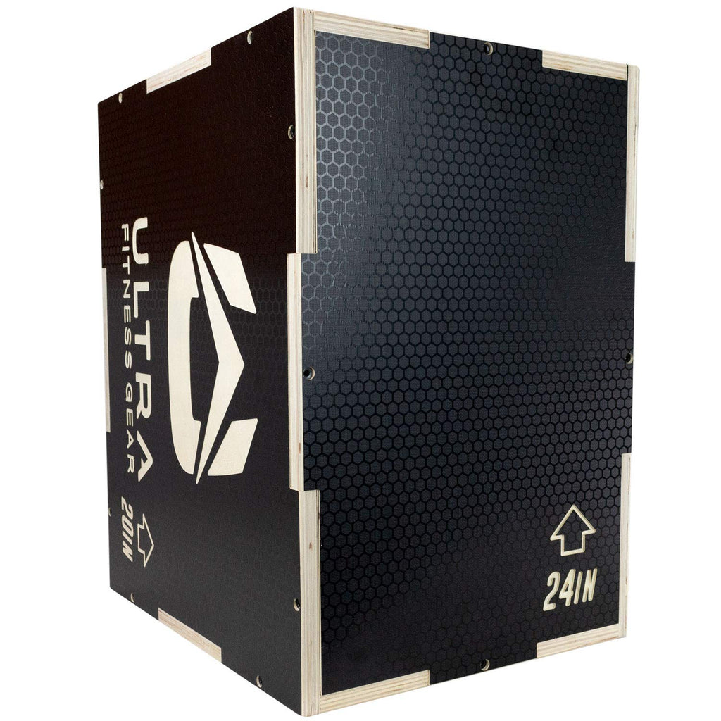 Ultra Fitness Gear Wooden Plyo Box, 31 Plyometric Jump Training Squat, Step Up, Jumps & More Workout Size S, M, L, XL