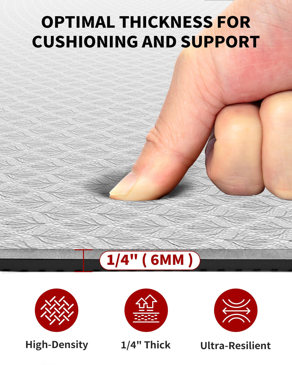 CAMBIVO Large Yoga Mat (6'x 4'), Extra Wide Workout Mat for Men and Women, Yoga Mat Thick 1/3 &1/4 Exercise Mats for Home Workout, Yoga, Pilates (Black,1/4 inch)