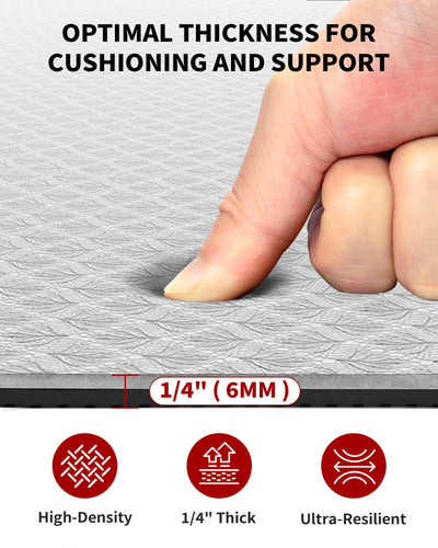 CAMBIVO Large Yoga Mat (6'x 4'), Extra Wide Workout Mat for Men and Women, Yoga Mat Thick 1/3 &1/4 Exercise Mats for Home Workout, Yoga, Pilates (Black,1/4 inch)