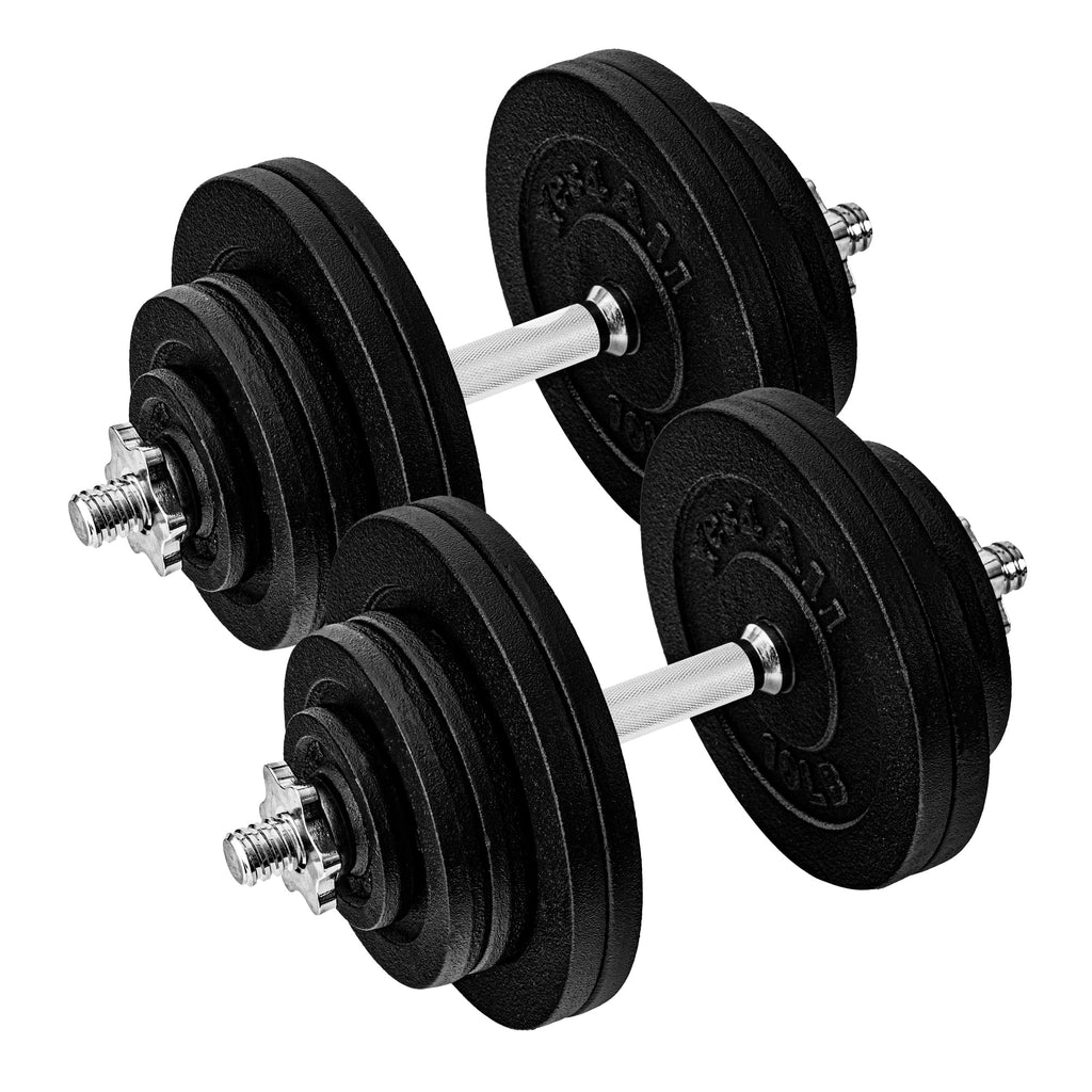 Yes4All Old School Adjustable Dumbbell Set with Weight Plates, Star Lock Collars/Connector, 40lbs to 200lbs Adjustable Weight Plates Set