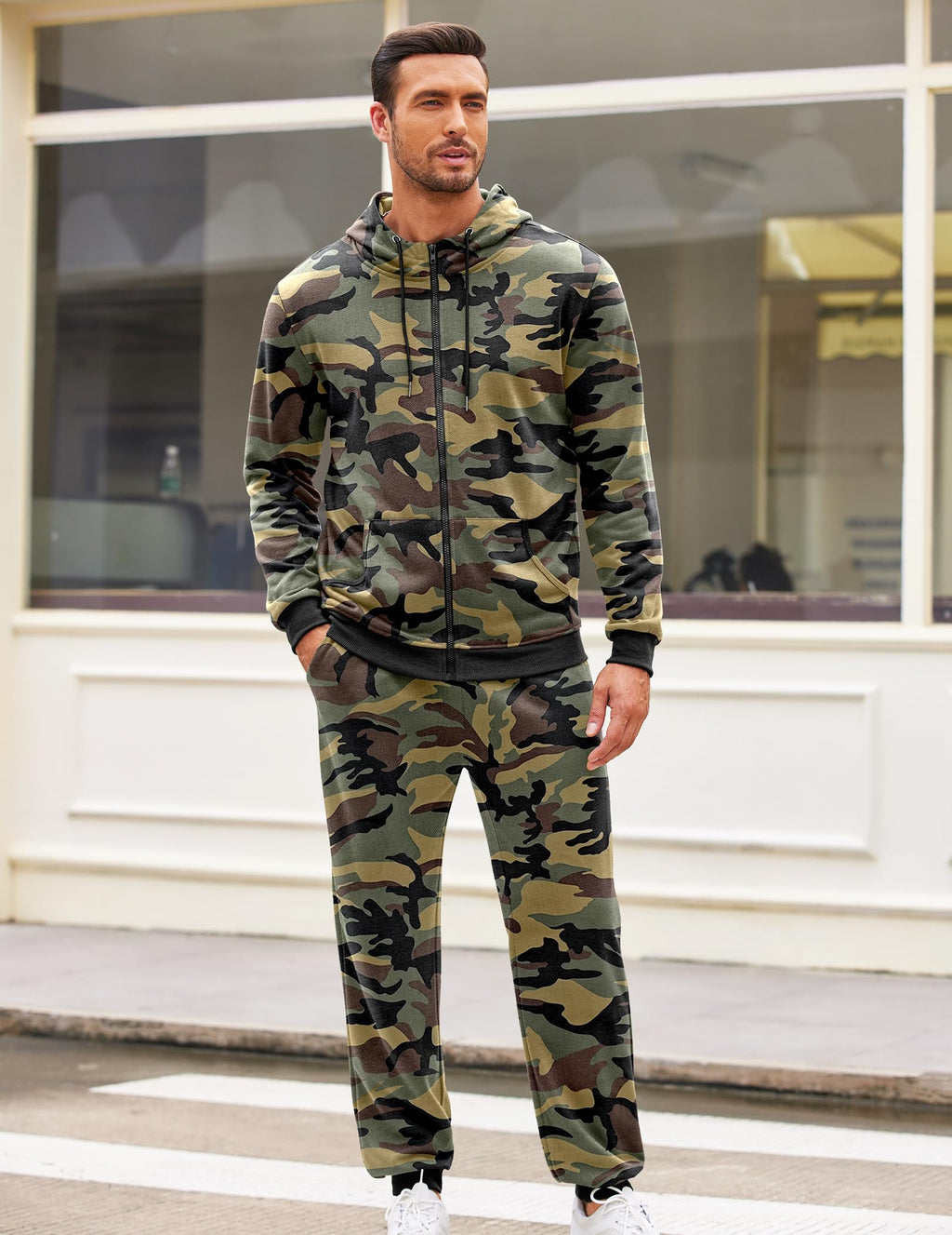 COOFANDY Sweatsuits for Men 2 Piece tracksuit Sets Full Zip Hoodie Sweatpants for Men Casual Sports Jogging Suits S-4XL