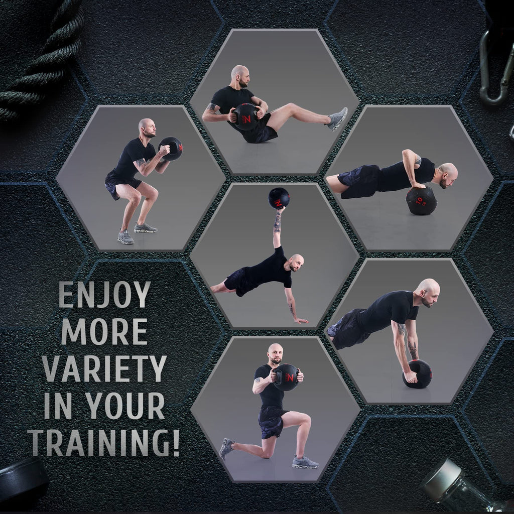 ZELUS Medicine Ball with Dual Grip| 10/20 lbs Exercise Ball |Weight Ball with Handles| Textured Grip Exercise Ball |Strength Training| Core Workouts