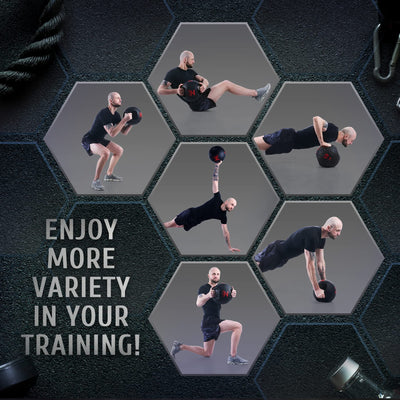 ZELUS Medicine Ball with Dual Grip| 10/20 lbs Exercise Ball |Weight Ball with Handles| Textured Grip Exercise Ball |Strength Training| Core Workouts