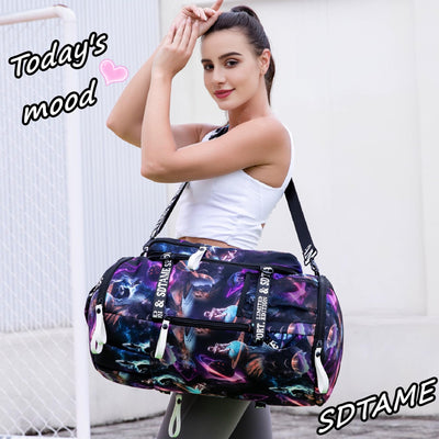 Gym Duffle Bag Backpack with Shoe Compartment,4 ways Travel Backpack for Women and Men,Multi-Functional Weekender bag with Waterproof Layer&Laptop Compartment for Fitness, Travel,Camping