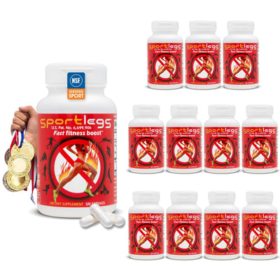 SPORTLEGS Fast Fitness Boost Pre Workout for Men and Women, Lactic Acid Supplement, Sports Endurance Fuel Endurance Supplements for Runners - 5-Cap Packet, Trial Pack of 3